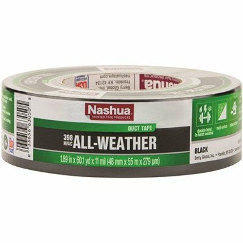 Nashua Tape 1.89 in. x 60 yd. 398 All-Weather HVAC Duct Tape in Black