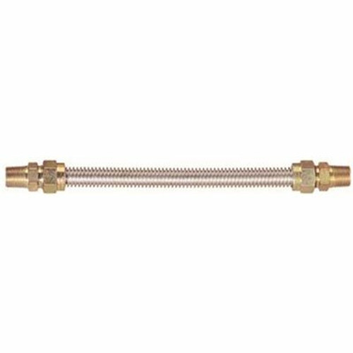 Watts Stainless Steel Gas Appliance Connector, 5/8 in. OD, 1/2 in. ID, 1/2 in. MNPT x 1/2 in. FNPT, 48 in. L Watts Stainless Steel Gas Appliance Connector, 5/8 in. OD, 1/2 in. ID, 1/2 in. MNPT x 1/2 in. FNPT, 48 in. L