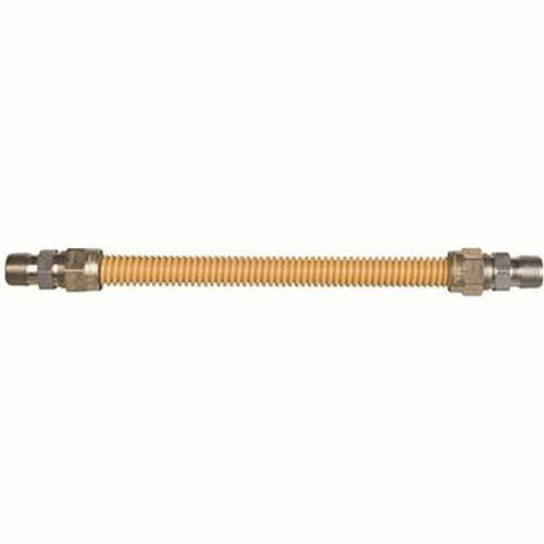 Watts Stainless Steel Gas Appliance Connector, Yellow Coated, 1/2 in. OD, 3/8 in. ID, 1/2 in. MNPT x 1/2 in. FNPT, 12 in. L Watts Stainless Steel Gas Appliance Connector, Yellow Coated, 1/2 in. OD, 3/8 in. ID, 1/2 in. MNPT x 1/2 in. FNPT, 12 in. L