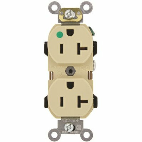 Leviton 20 Amp 125 V Hospital Grade Duplex Outlet/Receptacle, Ivory (1-Pack) 8300-HI Leviton 20 Amp 125 V Hospital Grade Duplex Outlet/Receptacle, Ivory (1-Pack) 8300-HI