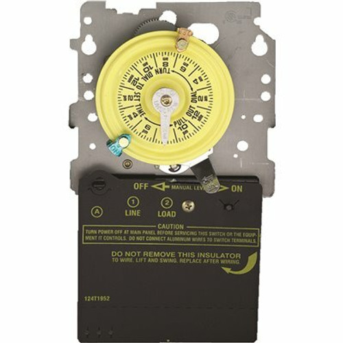Intermatic T100 Series 40 Amp 24-Hour Mechanical Mechanism with Single Pole Single Throw switching 120 VAC, Gray