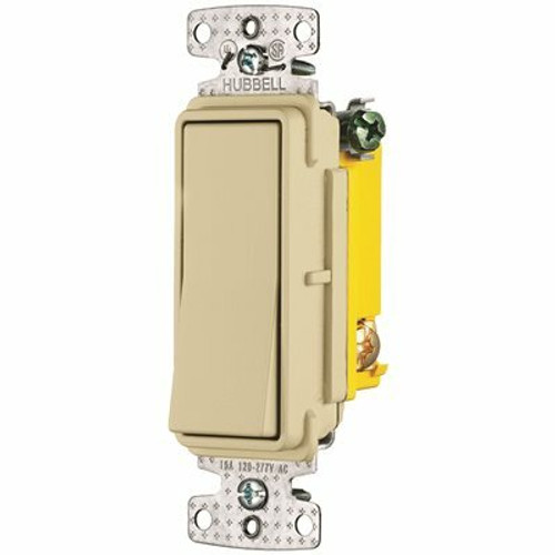 HUBBELL WIRING 15 Amp 120 to 277-Volt 3-Way Rocker Switch, Ivory HUBBELL WIRING 15 Amp 120 to 277-Volt 3-Way Rocker Switch, Ivory