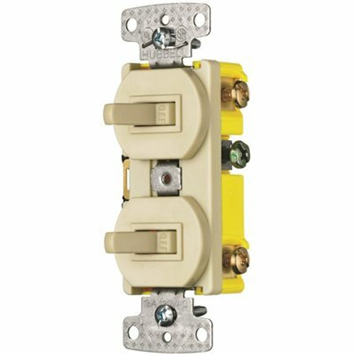 HUBBELL WIRING 15 Amp Combo 2 to 3-Way Switch, Ivory