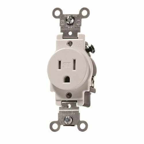 Leviton 15-Amp 125-Volt NEMA 5R to 15R Narrow Body Single Receptacle, White Leviton 15-Amp 125-Volt NEMA 5R to 15R Narrow Body Single Receptacle, White