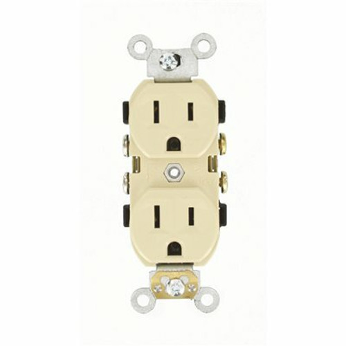 Leviton 15 Amp 125 V Commercial Grade Duplex Outlet/Receptacle, Ivory (1-Pack) CR15-I Leviton 15 Amp 125 V Commercial Grade Duplex Outlet/Receptacle, Ivory (1-Pack) CR15-I