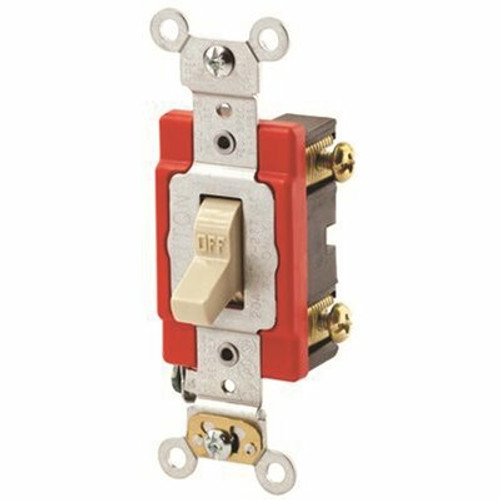 Leviton 120/277-Volt 20 Amp 2-Pole Industrial Grade Toggle Switch, Ivory Leviton 120/277-Volt 20 Amp 2-Pole Industrial Grade Toggle Switch, Ivory