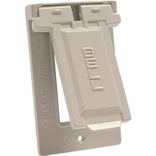 BELL N3R White 1-Gang Vertical GFCI Device Mount Wall Outlet Cover Plate for Outdoor Electrical Box