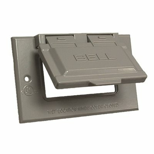 BELL N3R Gray 1-Gang Horizontal GFCI  Device Mount Wall Outlet Cover Plate for Outdoor Electrical Box BELL N3R Gray 1-Gang Horizontal GFCI  Device Mount Wall Outlet Cover Plate for Outdoor Electrical Box