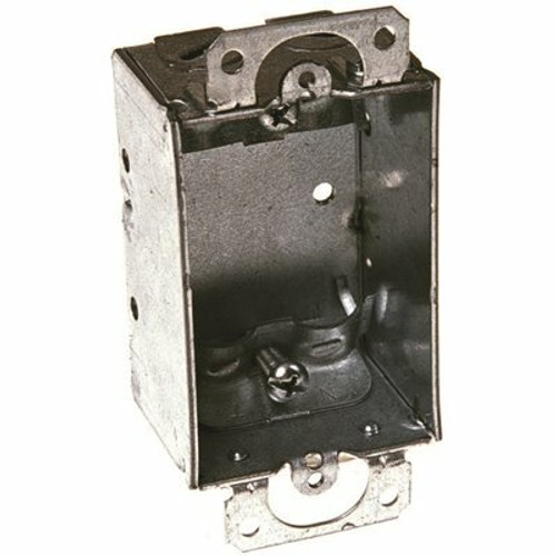 RACO 3-1/2 in. H x 2 in. W x 1-1/2 in. D Steel Metallic 1-Gang Switch Box with NMSC Clamps and Plaster Ears, 1-Pack