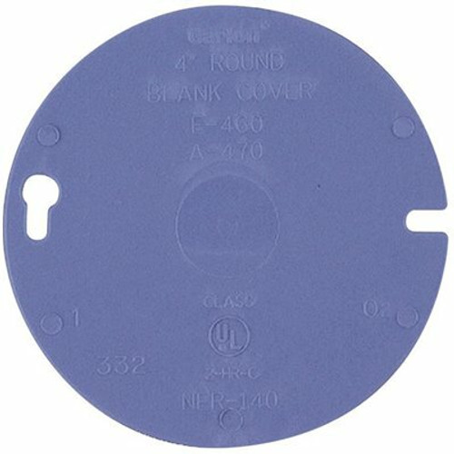 Carlon 4 in. Round Blank PVC Electrical Box Cover