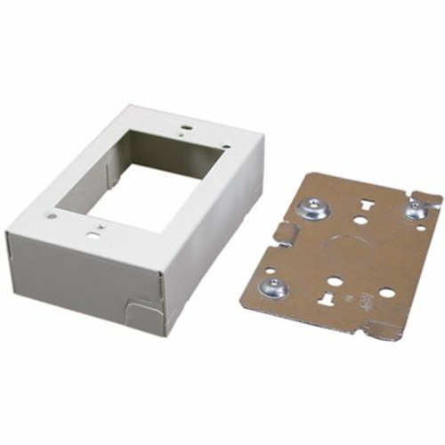 Wiremold 500/700 Series Metal Raceway 1-3/8 in. Deep 1-Gang Electrical Switch/Receptacle Box with Off-Center KOs, Ivory Wiremold 500/700 Series Metal Raceway 1-3/8 in. Deep 1-Gang Electrical Switch/Receptacle Box with Off-Center KOs, Ivory