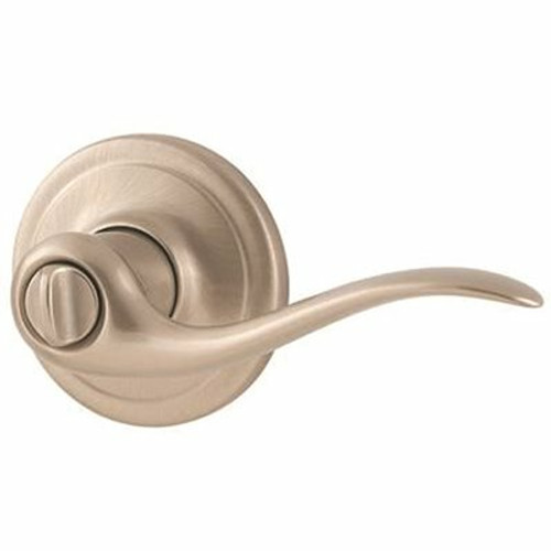 Kwikset Tustin Satin Nickel Bed/Bath Door Handle with Lock Kwikset Tustin Satin Nickel Bed/Bath Door Handle with Lock