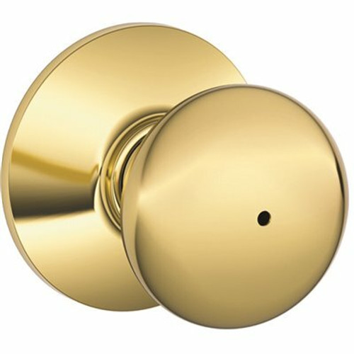 Schlage Plymouth Bright Brass Privacy Bed/Bath Door Knob Schlage Plymouth Bright Brass Privacy Bed/Bath Door Knob