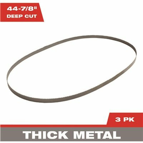 Milwaukee 44-7/8 in. 10/14 TPI Deep Cut Portable Bi-Metal Band Saw Blade (3-Pack) For M18 FUEL/Corded