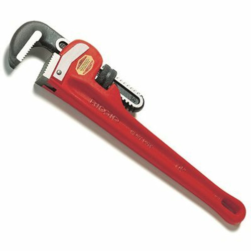 18 in. Straight Pipe Wrench for Heavy-Duty Plumbing, Sturdy Plumbing Pipe Tool with Self Cleaning Threads and Hook Jaws