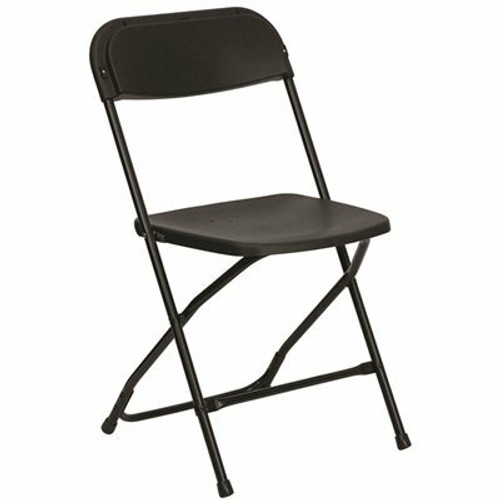 Black Plastic Contour Folding Chair