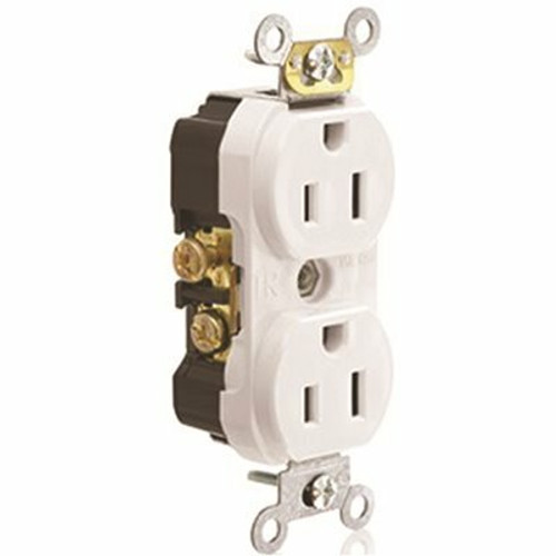 Leviton 15 Amp 125 V Commercial Grade Tamper Resistant Duplex Outlet/Receptacle, White (1-Pack) TCR15-W Leviton 15 Amp 125 V Commercial Grade Tamper Resistant Duplex Outlet/Receptacle, White (1-Pack) TCR15-W