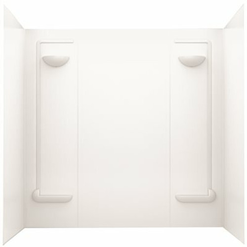 Swan 60 in. W x 57 in. H x 30 in. D Veritek 5-Piece Easy Up Adhesive Alcove Tub Surround in White