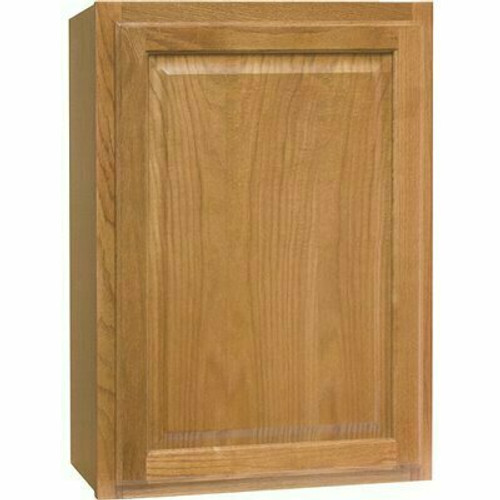 Hampton Bay Hampton 21 in. W x 12 in. D x 30 in. H Assembled Wall Kitchen Cabinet in Medium Oak