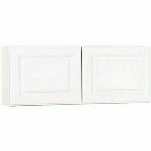 Hampton Bay Hampton 36 in. W x 12 in. D x 15 in. H Assembled Wall Bridge Kitchen Cabinet in Satin White without Shelf
