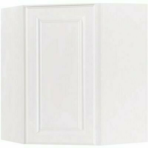 Hampton Bay Hampton 24 in. W x 12 in. D x 30 in. H Assembled Diagonal Corner Wall Kitchen Cabinet in Satin White
