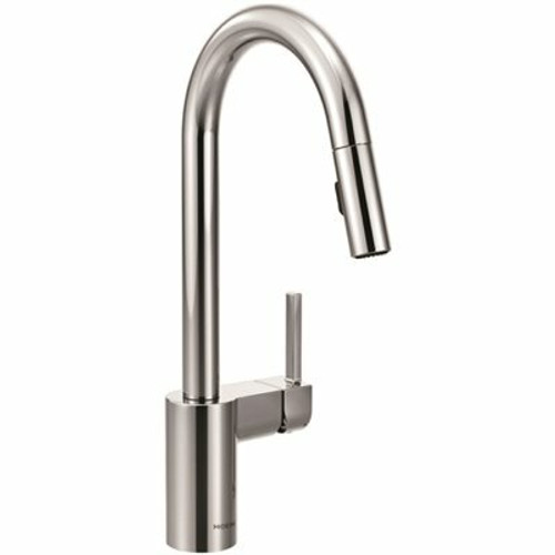 MOEN Align Chrome 15.63 in. H Pull Down Sprayer Kitchen Faucet with 360 Degree Spout Swivel and Power Boost