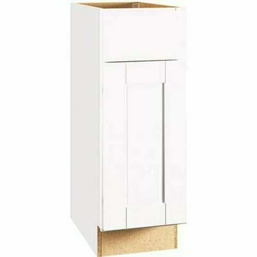 Shaker 12 in. W x 24 in. D x 34.5 in. H Assembled Base Kitchen Cabinet in Satin White with Ball-Bearing Drawer Glides Shaker 12 in. W x 24 in. D x 34.5 in. H Assembled Base Kitchen Cabinet in Satin White with Ball-Bearing Drawer Glides