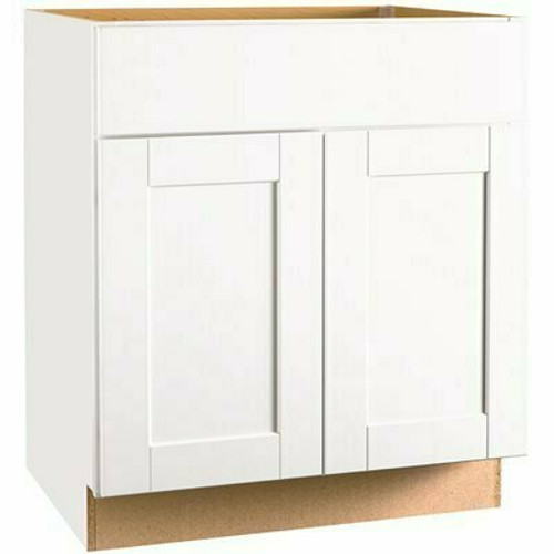 Shaker 30 in. W x 24 in. D x 34.5 in. H Assembled Base Kitchen Cabinet in Satin White with Ball-Bearing Drawer Glides Shaker 30 in. W x 24 in. D x 34.5 in. H Assembled Base Kitchen Cabinet in Satin White with Ball-Bearing Drawer Glides