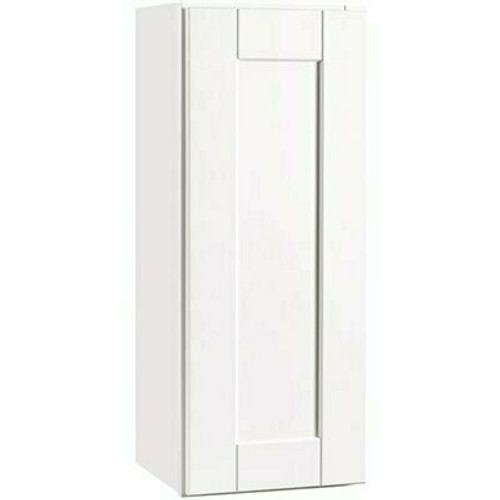 Hampton Bay Shaker 12 in. W x 12 in. D x 30 in. H Assembled Wall Kitchen Cabinet in Satin White