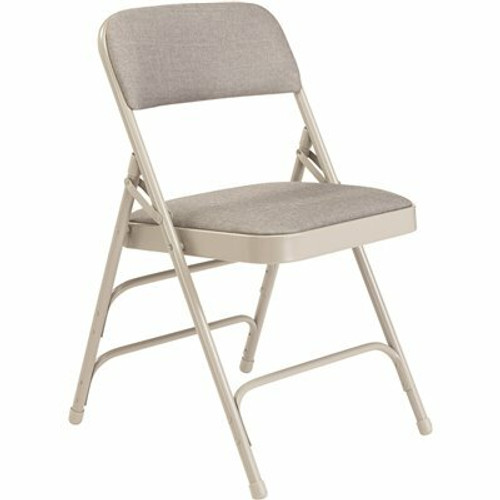 National Public Seating Grey Fabric Padded Seat Stackable Folding Chair (Set of 4) 2487371 National Public Seating Grey Fabric Padded Seat Stackable Folding Chair (Set of 4) 2487371