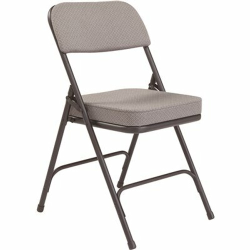 National Public Seating Charcoal Fabric Padded Seat Folding Chair (Set of 2)