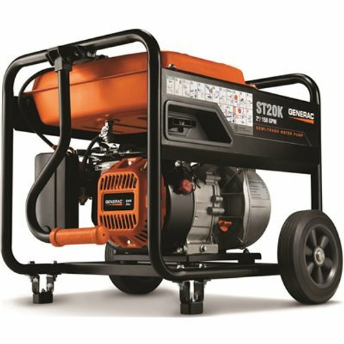 Generac 5 HP 2 in. Gas Powered Semi-Trash Water Pump with Hose Kit