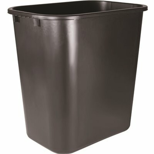 Sparco 7 Gal. Polyethylene Touchless Rectangular Waste Basket in Black