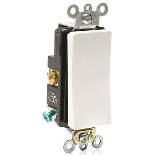 Leviton Decora Plus 20 Amp 120/277-Volt Single-Pole Antimicrobial Treated Rocker Switch, White A5621-2W