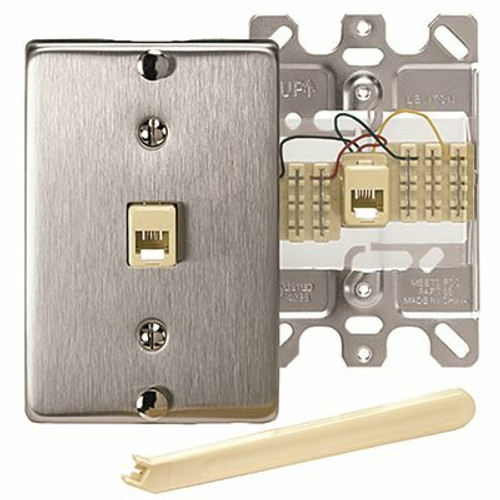 Leviton Stainless Steel 1-Gang Coaxial Wall Plate (1-Pack)