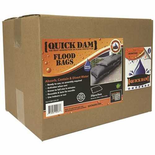 Quick Dam Water Activated 1 ft. x 2 ft. Flood Bags (20-Pack)