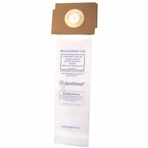JANITIZED Vacuum Bag for Sanitaire Style SD and SSS Prosense X2. (10-Bags/Pack) Equivalent to 63262, 63262A-10