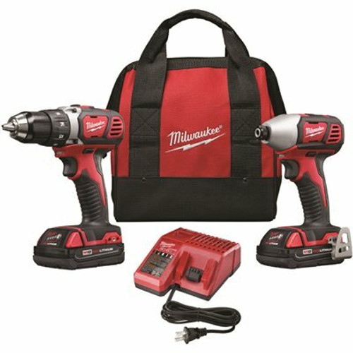 Milwaukee M18 18V Lithium-Ion Cordless Drill Driver/Impact Driver Combo Kit (2-Tool) W/ Two 1.5Ah Batteries, Charger Tool Bag Milwaukee M18 18V Lithium-Ion Cordless Drill Driver/Impact Driver Combo Kit (2-Tool) W/ Two 1.5Ah Batteries, Charger Tool Bag
