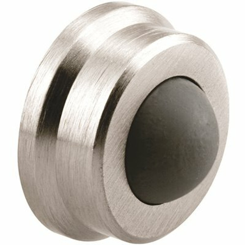 Prime-Line Wall Stop, 1 in. Outside Diameter, Cast Brass, Brushed Chrome w/Rubber Bumper Prime-Line Wall Stop, 1 in. Outside Diameter, Cast Brass, Brushed Chrome w/Rubber Bumper