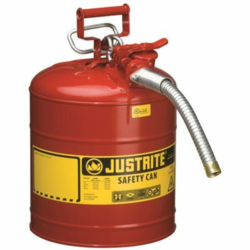 JUSTRITE MFG SFTY CAN 5 GL RED W/HOSE 3561287