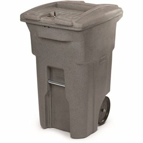Toter 64 Gal. Graystone Document Trash Can with Wheels and Lid Lock Toter 64 Gal. Graystone Document Trash Can with Wheels and Lid Lock