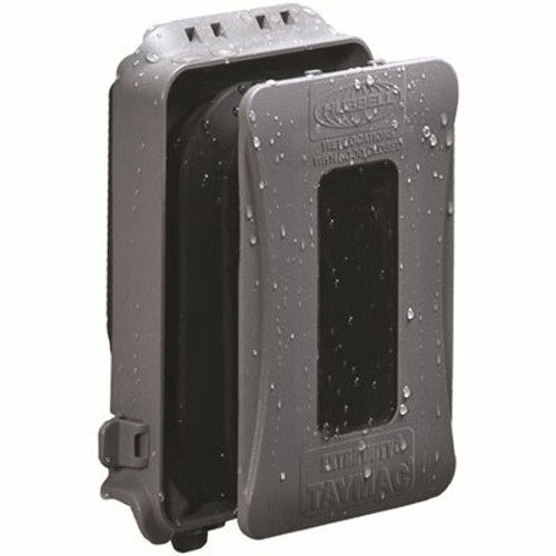 TAYMAC N3R Extra Duty Polycarbonate Gray 1-Gang Expandable Weatherproof In-Use Electrical Outlet Cover for Outdoor Outlet TAYMAC N3R Extra Duty Polycarbonate Gray 1-Gang Expandable Weatherproof In-Use Electrical Outlet Cover for Outdoor Outlet