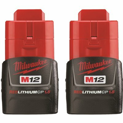 Milwaukee M12 12-Volt 1.5 Ah Lithium-Ion Compact Battery Pack (2-Pack) Milwaukee M12 12-Volt 1.5 Ah Lithium-Ion Compact Battery Pack (2-Pack)