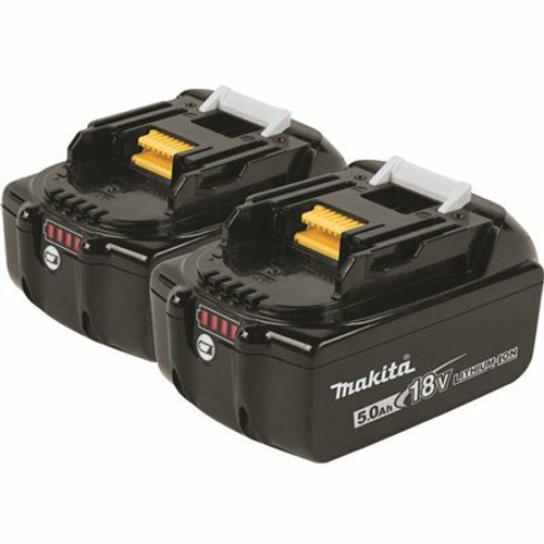 Makita 18V LXT Lithium-Ion High Capacity Battery Pack 5.0 Ah with LED Charge Level Indicator (2-Pack) Makita 18V LXT Lithium-Ion High Capacity Battery Pack 5.0 Ah with LED Charge Level Indicator (2-Pack)