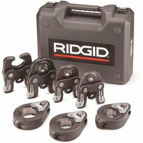 RIDGID MegaPress Standard 1/2 in. to 1 in. Jaws, 11/4 in. to 2 in. Rings, Actuator + Case for Standard Series Tools (8 Items)