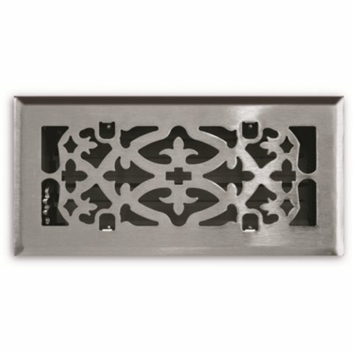 TruAire 4 in. x 12 in. Ornamental Scroll Design in Satin Nickel
