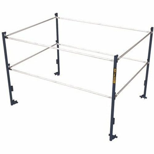 MetalTech 7 ft. W x 5 ft. H Galvanized Steel Guard Rail System for Scaffolding Safety on Scaffolding Platforms MetalTech 7 ft. W x 5 ft. H Galvanized Steel Guard Rail System for Scaffolding Safety on Scaffolding Platforms