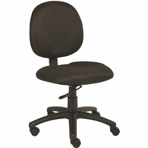 BOSS Office Products Black Fabric Cushions Armless Swivel-Tilt Pneumatic Lift Office Task Chair BOSS Office Products Black Fabric Cushions Armless Swivel-Tilt Pneumatic Lift Office Task Chair