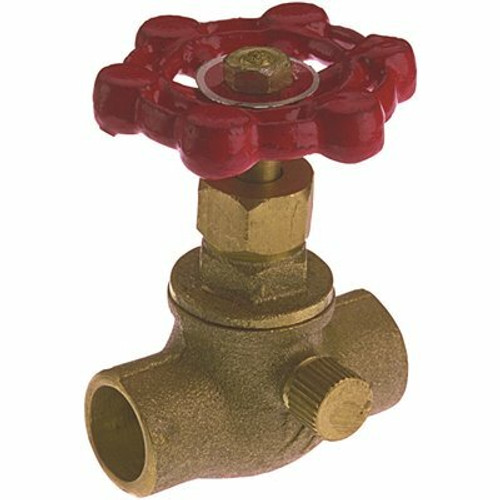PRIVATE BRAND UNBRANDED 1/2 in. x 1/2 in. Solid Brass C x C Stop and Waste Valve