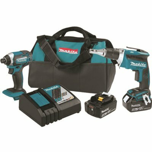 Makita 18-Volt 5.0Ah LXT Lithium-Ion Cordless Combo Kit (2-Piece) (Impact Driver/ Brushless Drywall Screwdriver) Makita 18-Volt 5.0Ah LXT Lithium-Ion Cordless Combo Kit (2-Piece) (Impact Driver/ Brushless Drywall Screwdriver)